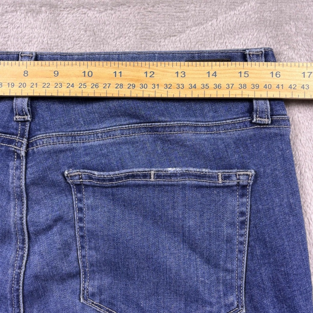PAIGE Rory Crop Flare Jeans Blue‎ Distressed Raw Hem Size 31 (Msr 32x25) - Picture 10 of 15
